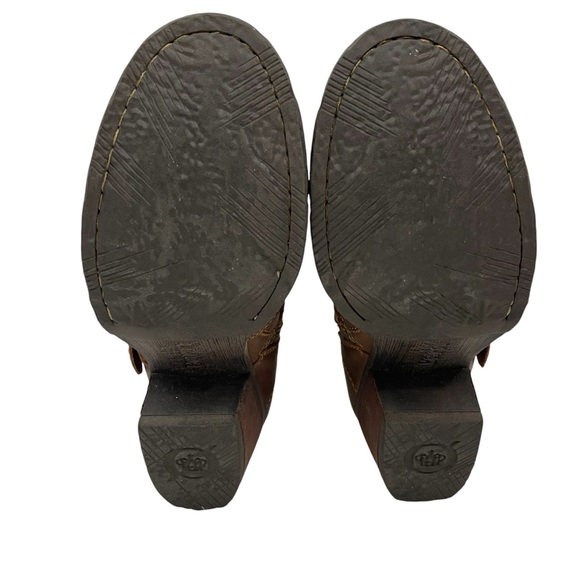 Born Galene Brown Leather Heel Ankle Boots - Picture 6 of 12